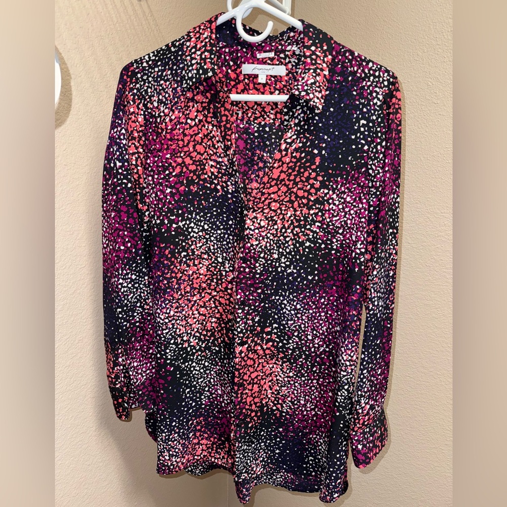 Foxcroft Printed Button Down Tunic - image 1